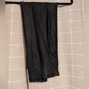 Black Crinkle Look Pleather Leggings